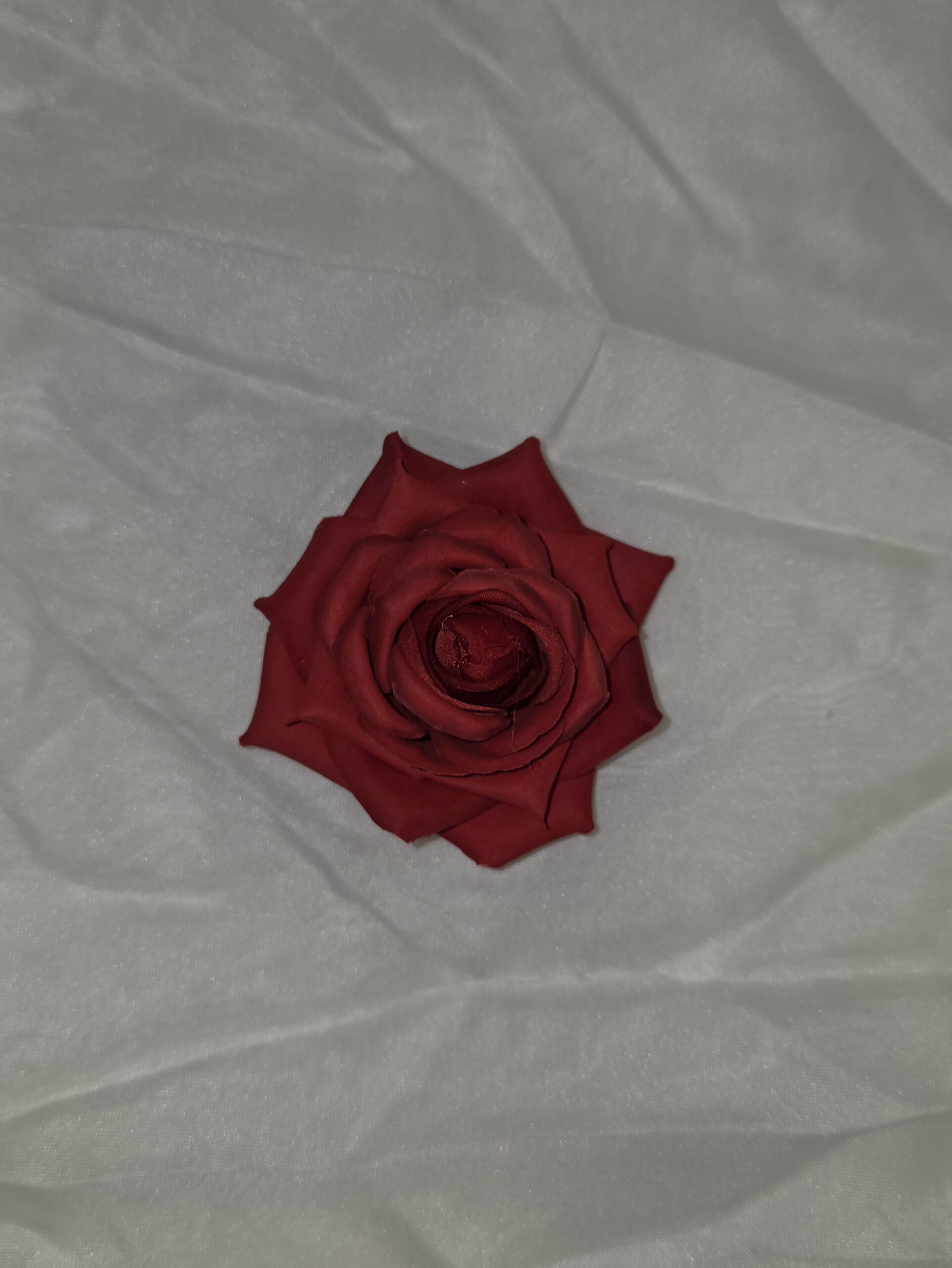 Luxusní textilní hlava růže červená – 8 cm Image 3