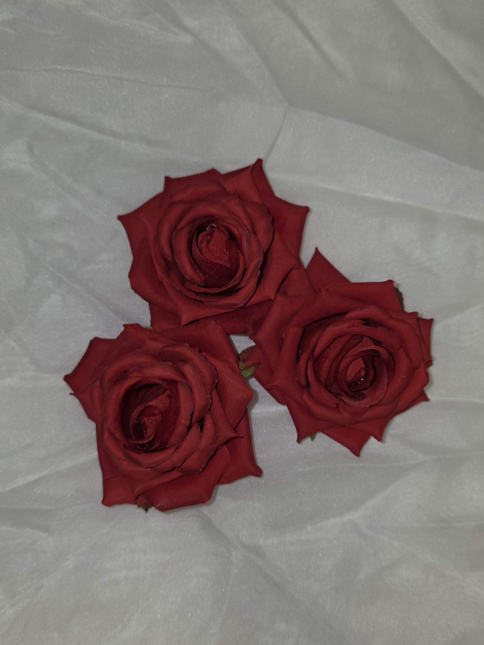 Luxusní textilní hlava růže červená – 8 cm Image 2