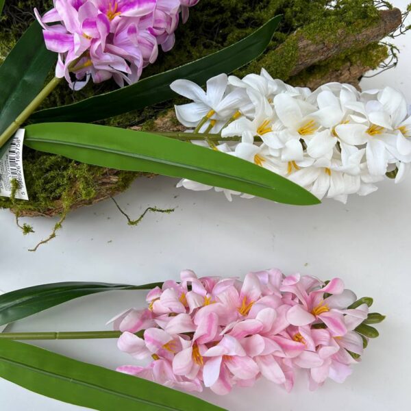 Hyacint Real Touch – umělá květina bílá