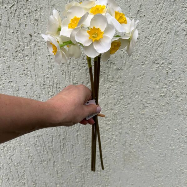 Narcis – umělá květina bilo-žlutá