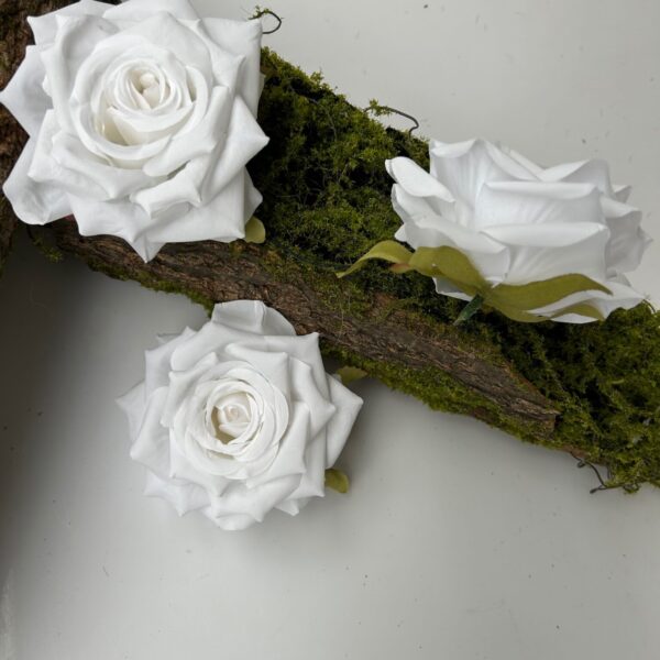 Umělá hlava růže bílá