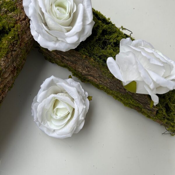 Umělá hlavička růže bílá