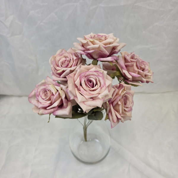 Umělá růže  – pudrově růžová, 45 cm