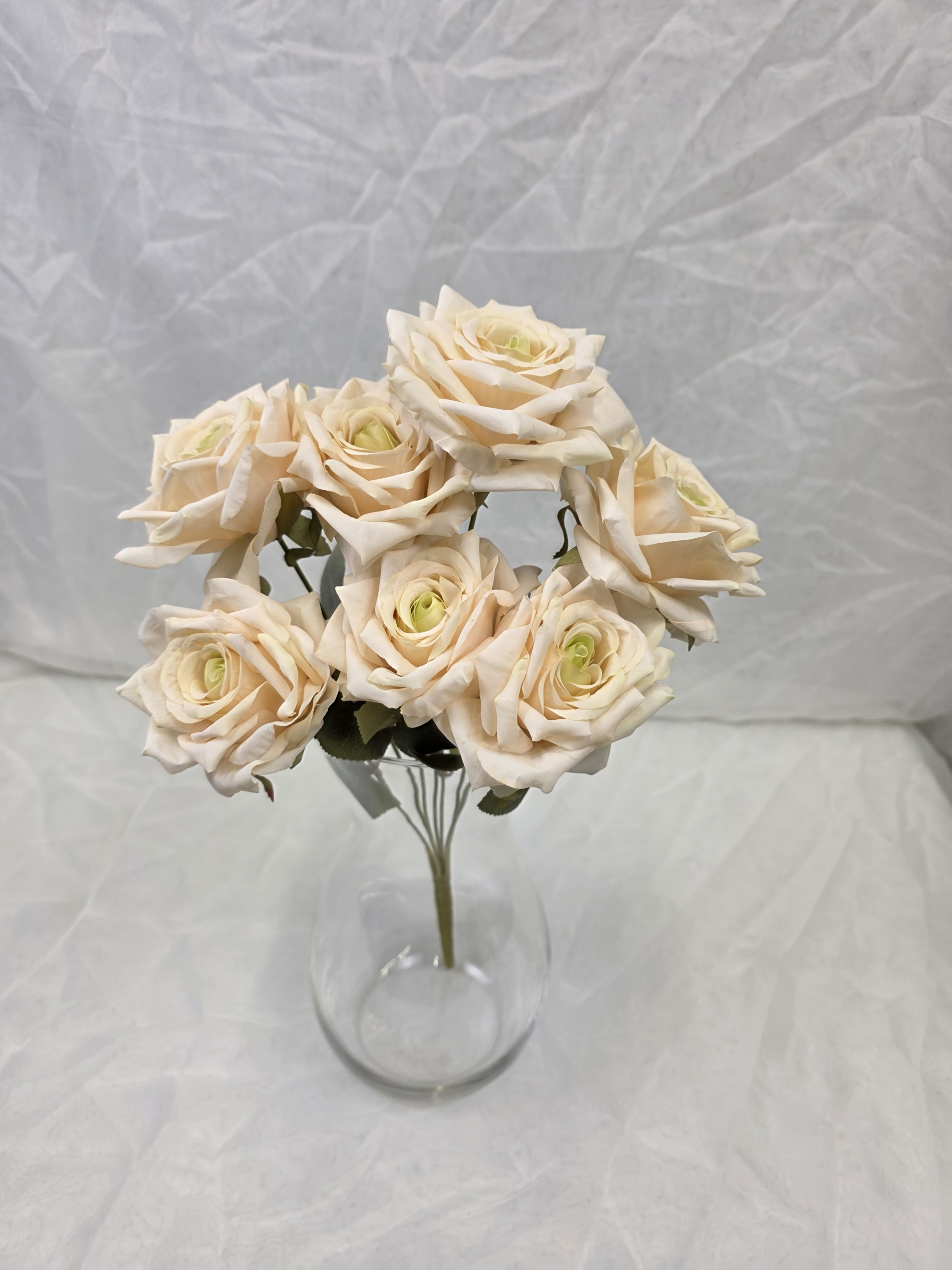 Umělá růže – pudrová, 45 cm