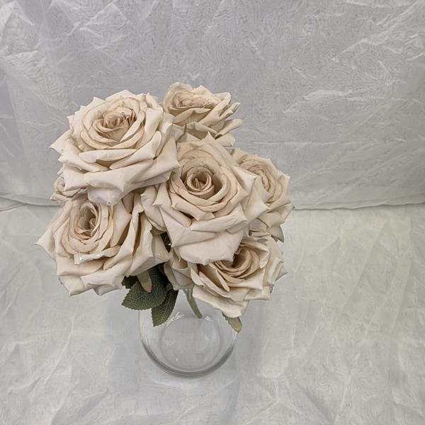 Umělá růže  – kapučíno, 45 cm