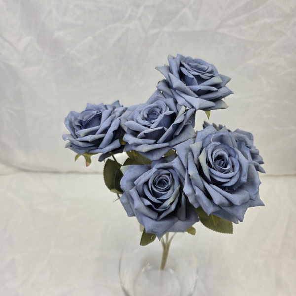 Umělá růže – modrý, 45 cm