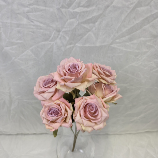 Umělá růže  – růžovo krémová, 45 cm