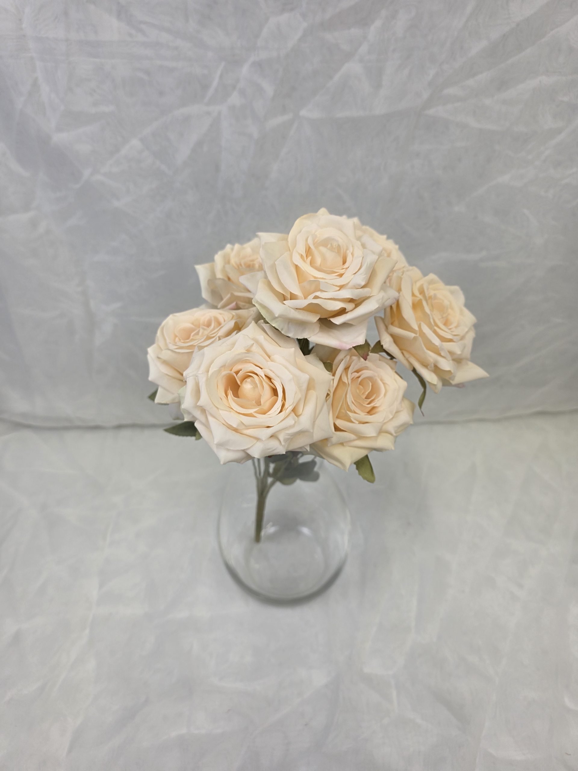 Umělá růže – pudrová, 45 cm