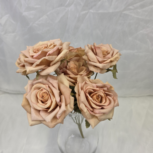 Umělá růže  – Tlumená růžová, 45 cm