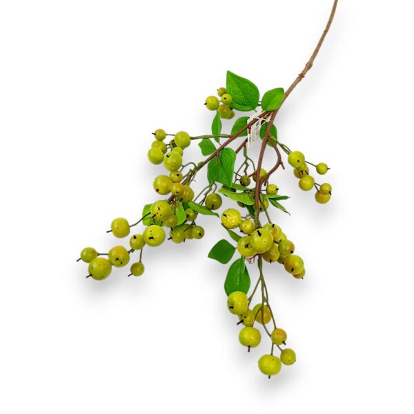 Dekorativní mini jablíčka na drátku zelená – 80 cm