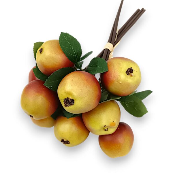 Dekorativní větev se 2 zelenými jablky – 30 cm