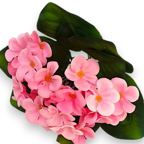 Luxusní umělá africká fialka (Saintpaulia) růžová – 22 cm